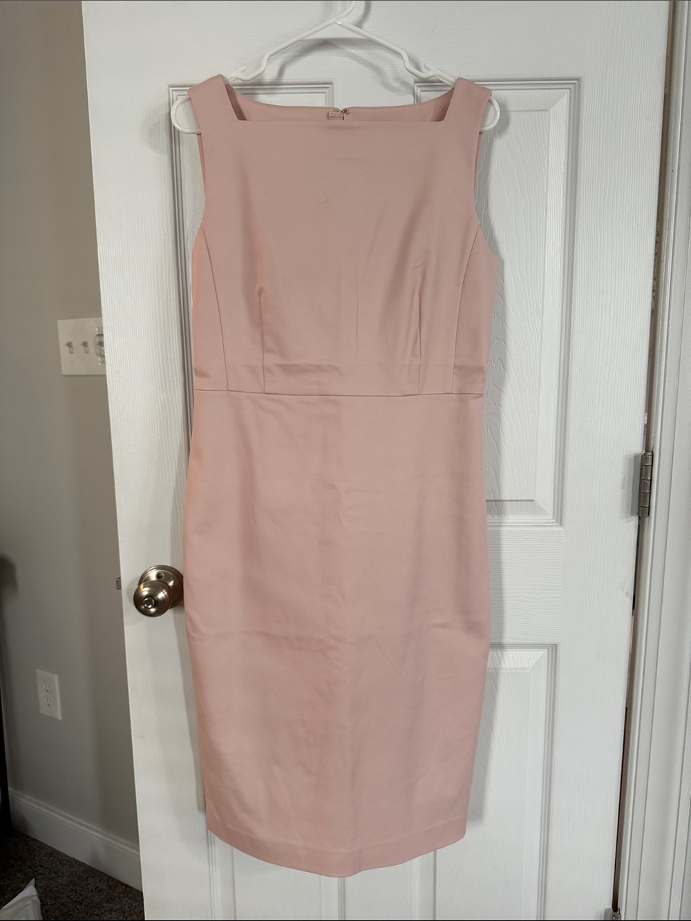 Ann Taylor Blush Pink Sleeveless Sheath Midi Dress